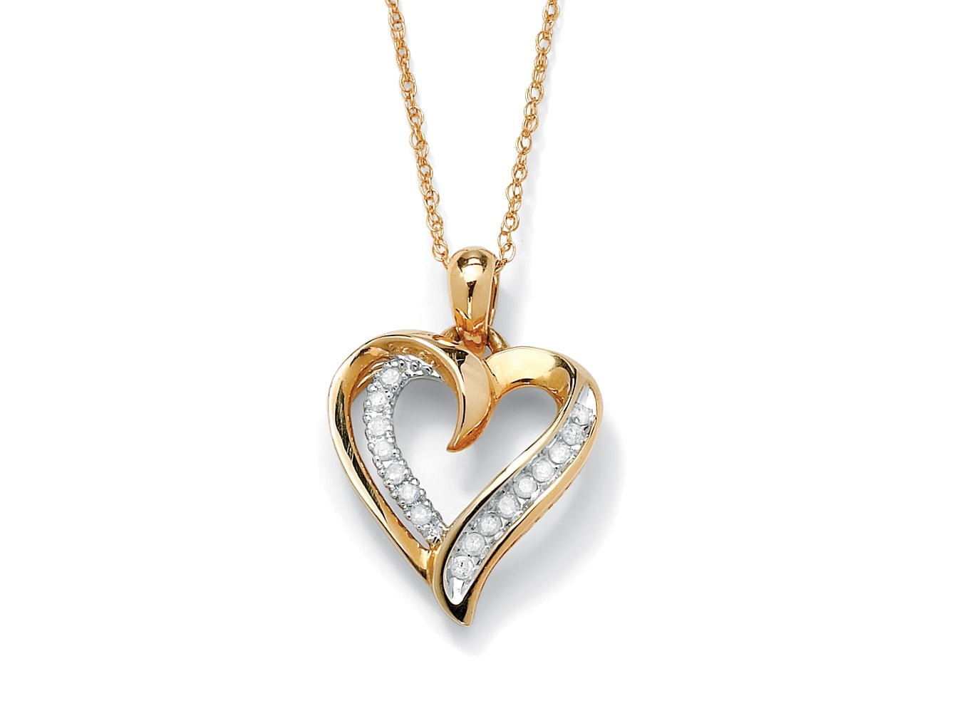 Details about   14k 14kt Yellow Gold  Polished 1/10ct Diamond Heart Bow Chain Slide PENDANT