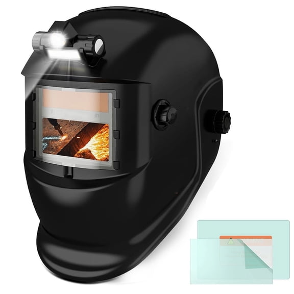 Solar True Color Auto Darkening Welding Helmet w/Light - TIG MIG ARC Protection