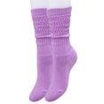 thumbnail image 4 of Cotton Slouch Socks for Boys and Girls Lilac 3 Pairs 9-12 Years Old, 4 of 9
