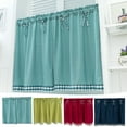 thumbnail image 1 of Rideau 74x61cm Nœud Bleu Rideaux Courts Polyester Rideaux de Fenêtre de Cuisine avec Poche pour Tringle (1 Pce) Rkxzt, 1 of 8