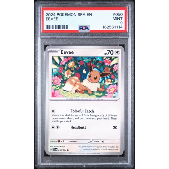 Collectible Graded 2024 Pokemon SFA EN Eevee #050 Trading Card Game PSA 9 Mint