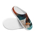 thumbnail image 3 of Daiia Textured Bald Eagle Print Women’s Fuzzy Slippers Memory Foam Lightweight House Shoes Cozy Loafer Flannel House Shoes-35/36, 3 of 7