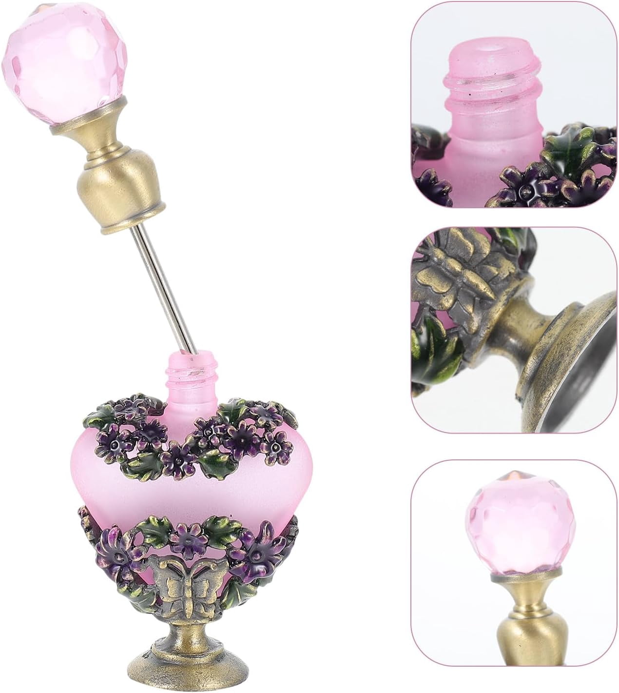 ABPETE Vintage Perfume Bottle 5ml Glass Essential Oil Container Portable Refillable Empty Perfume Sample Bottle for Travel and Home Décor