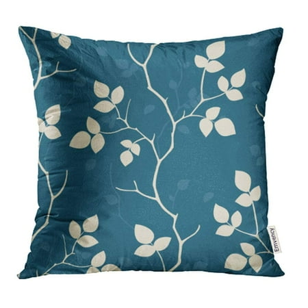 ARHOME Blue Geometric Green Nature Floral Retro Tree Silhouette Twig Vintage Pillowcase Cushion Cases 18x18 inch