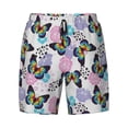 thumbnail image 4 of Lsque Mens Swim Trunks Bright Butterflies1 Pattern - Bathing Suit Compression Liner - Beach Swim Shorts Swimwear - (S-3XL) - Stretch Quick Dry -Large, 4 of 9