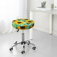 thumbnail image 7 of Kll Yellow Sunflowers With Green Leaves Round Bar Chair Cushion Cover 14 Inch,Bar Stool Protector With Elastic, Soft Washable, 7 of 7