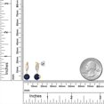 thumbnail image 6 of Gem Stone King 925 Silver and 10K Yellow Gold Blue Sapphire and White Lab Grown Diamond Dangle Earrings for Women | 2.25 Cttw | Gemstone September Birthstone | Round 6MM, 6 of 6