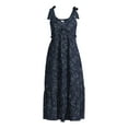 thumbnail image 5 of Time and Tru Women's V-Neck Tie Strap Midi Dress, 5 of 5