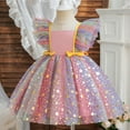 thumbnail image 5 of Avrntaa Baby Girls Cute Tutu Dress Star Print Flutter Party Dresses Wedding Pageant Ball Gown with Bow, 5 of 8