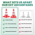 thumbnail image 3 of 12 Pack Traffic Safety Cones, 28in Safety Cones with Reflective Collar, Orange Safety Cones, Soccer Training Cones for Sports Training & Playground Use, 3 of 8