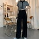 thumbnail image 2 of Women's Pants Wide and Straight Leg Pants High Waist Suit Pants Solid Color, 2 of 5