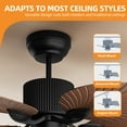 thumbnail image 5 of Craftian 44"  Tropical Ceiling Fan with Lights and Remote,5 Palm Leaf Blades, 3-Color LED, Timer & Memory, Indoor/Outdoor - Walnut, 5 of 10