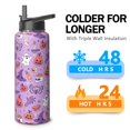 thumbnail image 4 of Halloween Creepy Skeleton Witch 40oz Water Bottle with Flip Straw Lid Pumpkin Ghost Skull Stainless Steel Insulated Mug Holiday Gift for Adults Women Men Teens, 4 of 6
