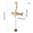 thumbnail image 3 of YIMWNYI Solid Wood Fish Shaped Doorbell, Handmade Wall Hanging Decor, Unique Housewarming Gift, Metal Pendant Chime, Versatile Home Decoration, 3 of 6