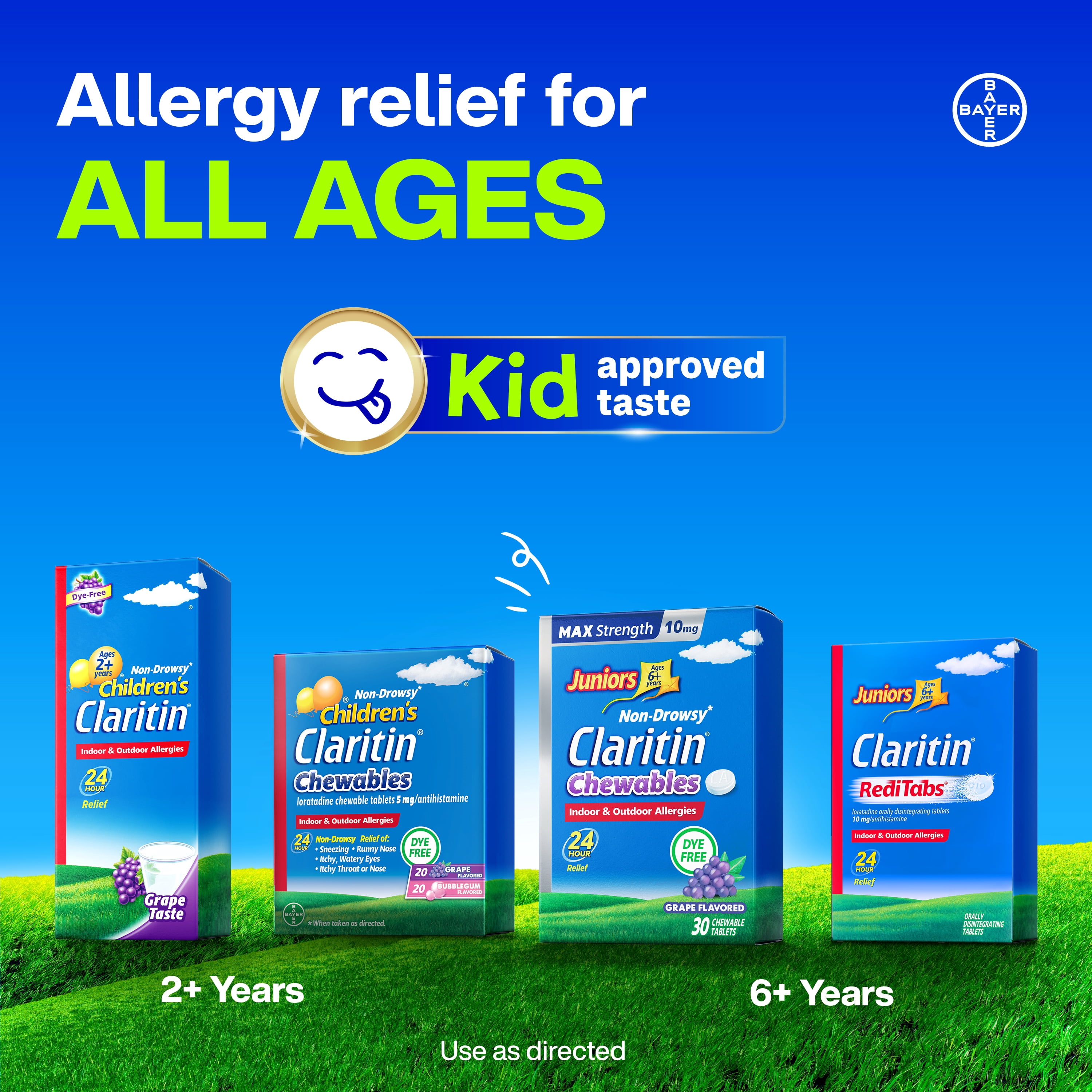 Claritin Juniors RediTabs, 24 Hour Non-Drowsy Allergy Medicine, Loratadine 10 mg, 10 Ct
