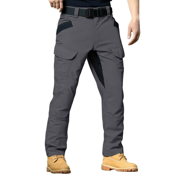 Men's Long-Trek Hiking Pants - Moisture-Wicking Ripstop, Multi Pockets for Gear, Outdoor Use - Hiking Pants Men Gray 2XL