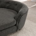 thumbnail image 4 of CQSXDA  Oversized Oval Dog Sofa Linen with Button-Tufted Backrest for Your Pet's Relaxation, Dark Gray, 4 of 8