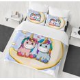 thumbnail image 2 of Juego de Cama Infantil de Microfibra Suave con Cierre de Cremallera, Juego de Cama de Unicornio para niñas, 200 x 200 cm, Luna de Unicornio Azul JM, 2 of 5