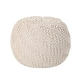 thumbnail image 1 of Christopher Knight Home Pouf en Coton Tricoté Austin Beige, 1 of 2