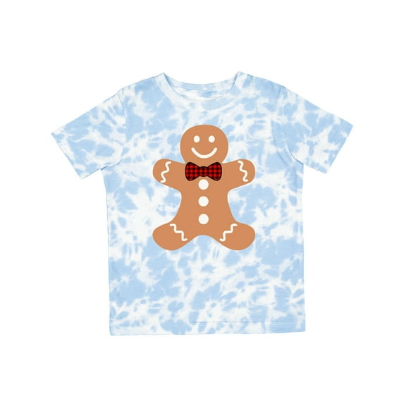 Inktastic Cute Gingerbread Man with Red Plaid Bowtie Boys or Girls Toddler T-Shirt