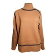 thumbnail image 4 of WXLWZYWL Sweaters for Women Trendy Womens Long Sleeve Turtleneck Pullover Sweaters Casual Loose Color Block Cozy Knit Tops, 4 of 5