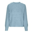thumbnail image 6 of Buigttklop Sweaters for Women Pure Colour Hairball Round-Neck Sweater, 6 of 6