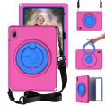 thumbnail image 2 of Feishell Case for Apple iPad 10th Generation 10.9-inch with Built-in Screen Protector,Shockproof Rugged 360 Rotatable Folding Handle Kickstand Kids Friendly EVA Case Cover with Shoulder Strap,Rose, 2 of 8