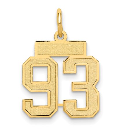Diamond2Deal 14K Yellow Gold Small Satin Number 93 Charm for Women