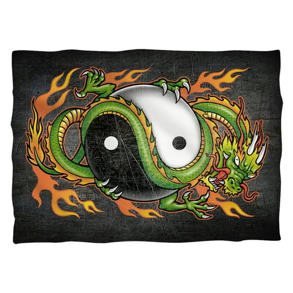 Yin Yang Dragon (Front Back Print) Pillow Case
