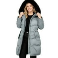 thumbnail image 3 of Ahabrexf Plus Size Jackets for Women, Hooded Puffer Long Sleeve Quilted Warm Coat for Winter Outerwear, 3 of 7