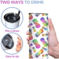 thumbnail image 3 of Pineapple Tumbler Colorful Pineapple Gifts 20oz Pineapple Stainless Steel Insulated Tumbler with Lid and Straw Double Wall Travel Coffee Mug Cups, 3 of 6
