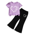 thumbnail image 4 of Ccpelsie Girls Summer Outfits 2 Piece Sets Ruffle Short Sleeve T-Shirts and Shorts Set Kids Clothes with Pockets(C,2-3 Years), 4 of 4