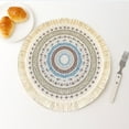 thumbnail image 4 of Discount! FNGZ Placemat Light Luxury Bohemian Style Woven Cotton Meal Pad Fabric Tassel Heat Insulation Pad Anti Scald Pot Pad Household Decorative Pad Features:, 4 of 7