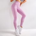 thumbnail image 1 of Mujer fitness leggings yoga costura súper elástico sudor absorbente jogging pantalones de color sólido hueco agujero casual caminar legging rosa s seitruly AP004679-09, 1 of 7