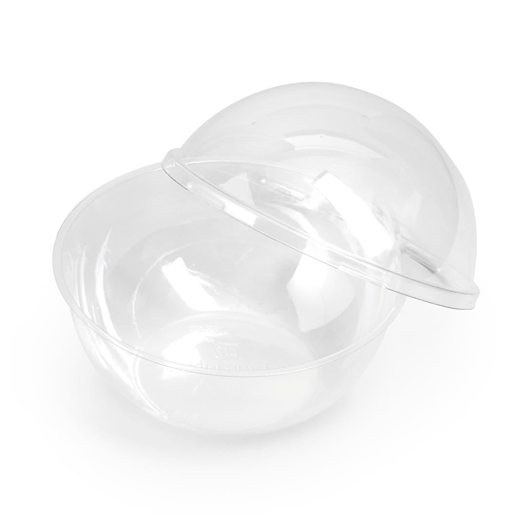 Thermo Tek 28 oz Clear Plastic Sphere Salad Container - with