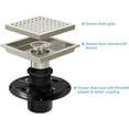 thumbnail image 3 of ELLO&ALLO 6 Inch Square Shower Floor Drain With Flange,Quadrato Pattern Grate Removable, SUS 304 Stainless Steel in Brushed Nickel, 3 of 3