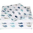 thumbnail image 2 of Home Essence Teen Ultra Soft Microfiber Whale Sheet Set, Blue White, 4 piece, Full, 2 of 6