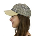 thumbnail image 3 of C.C Unisex Abstract Navajo Weaved Panel Adjustable Precurved Baseball Cap Hat, Brown, 3 of 4