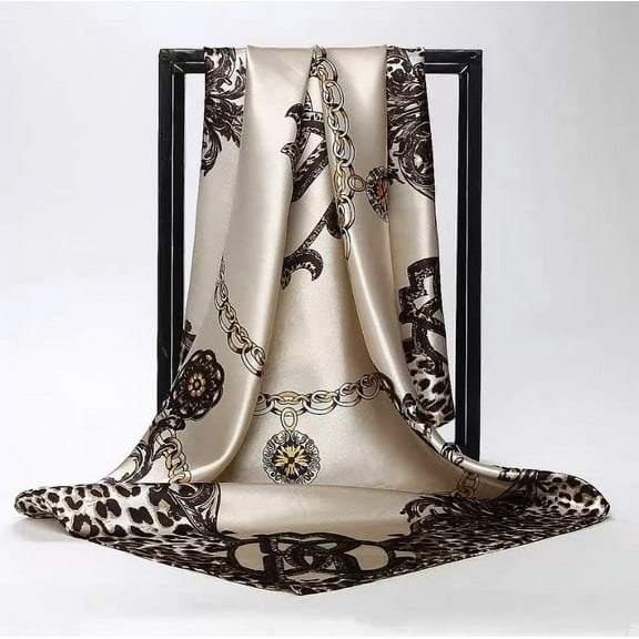 Wild Rags Cowboy Scarves Men Women Silk Scarf Bandana Hair Wrap Face Silk Cover Neck Scarves 35"x 35" Beige