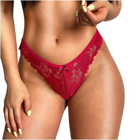

Brglopf Women Sexy Lace Panties Hipster Underwear V-Shape Waistband G-String Thong Seamless Comfort Unerpants
