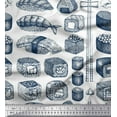 thumbnail image 1 of Soimoi Polyester Crepe Fabric Grains & Fish Food Printed Craft Fabric by The Yard 42 Inch Wide, 1 of 1