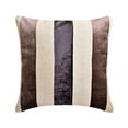 thumbnail image 4 of The HomeCentric Euro Pillow Shams, Aubergine Pack of 2, 26x26 inch (65x65 cm) Euro Shams, Velvet Patchwork Euro Shams For Sofa, Striped Pattern Modern Style Easter - Velvet Band Aubergine, 4 of 10