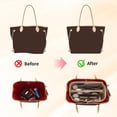 thumbnail image 4 of Organizador de monedero para bolsos, organizador de fieltro premium con bolsillo con cremallera, (mediano, beige), 4 of 5