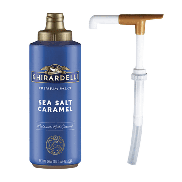 Ghirardelli Sea Salt Caramel Flavoring Sauce 14 fl. oz. (16 oz.) Bonus Squeeze Pump
