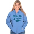 thumbnail image 5 of Mermaid Born to Swim Cute Water Lover Zip Hoodie Sweatshirt Women Brisco Brands S, 5 of 6