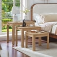 thumbnail image 6 of Joaxswe Farmhouse Nesting Tables Set of 3 – Living Room Table Set with Rounded Corners & Thickened Legs, Natural, 6 of 9