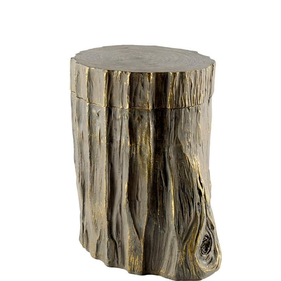 Mercana Willow I Short Brown Resin Stump Storage Box in Resin