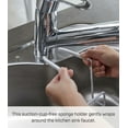 thumbnail image 4 of Yamazaki Home Faucet-Hanging Sponge Holder - Two Sizes, White, Steel, Single, Water Resistant, No Assembly, 4 of 7