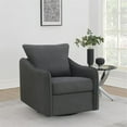 thumbnail image 3 of Pemberly Row Set of 2 Upholstered Sloped Arm Swivel Glider Chairs in Charcoal, 3 of 11