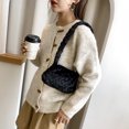 thumbnail image 3 of Bolso de mano con diseño de corazón de felpa suave y cálido para mujer, bolso con cremallera para la axila (A negro) Tmvgtek Oficina Multiescena Multifunción, 3 of 9